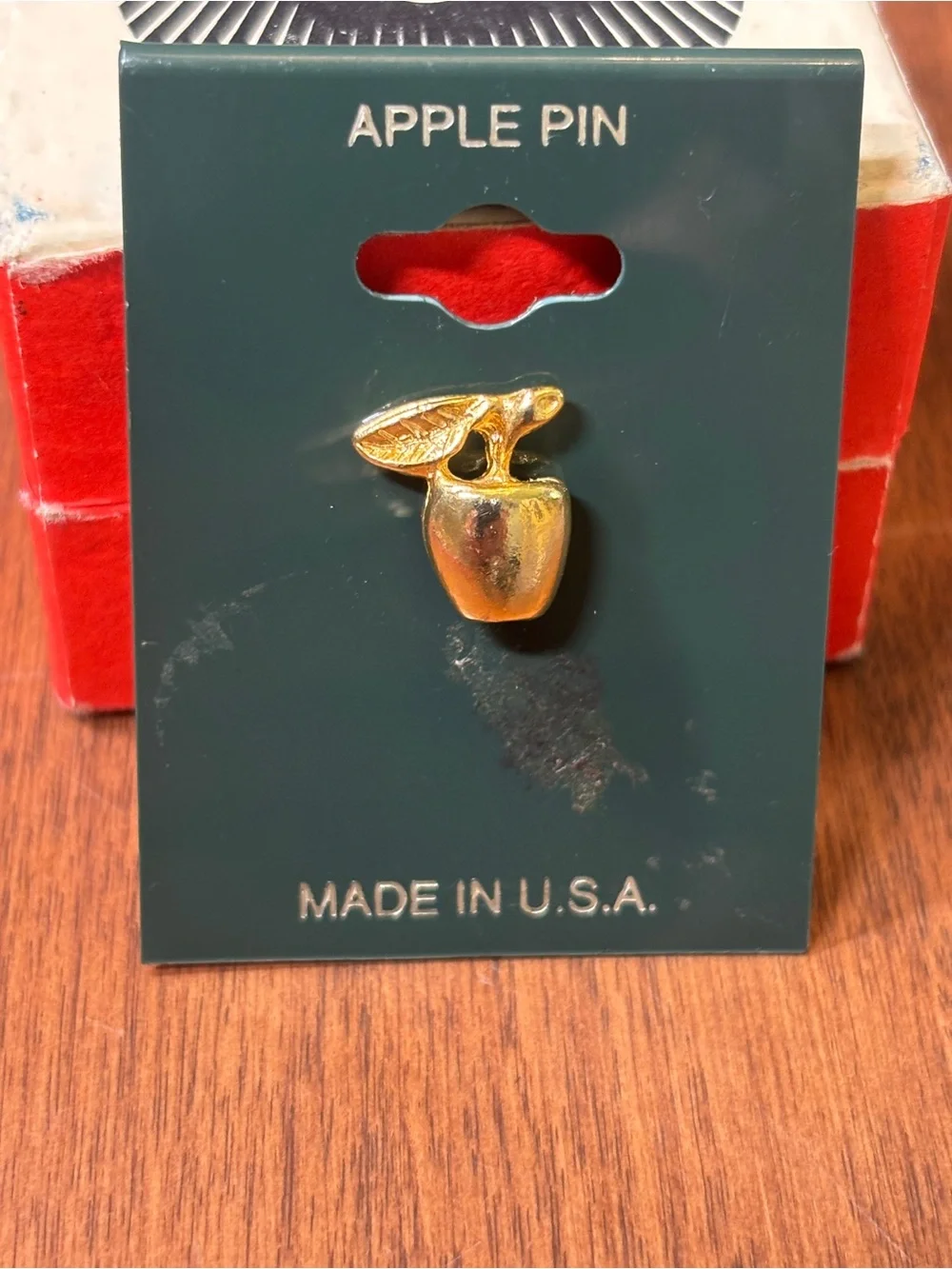 Source Unknown Gold Apple Pin